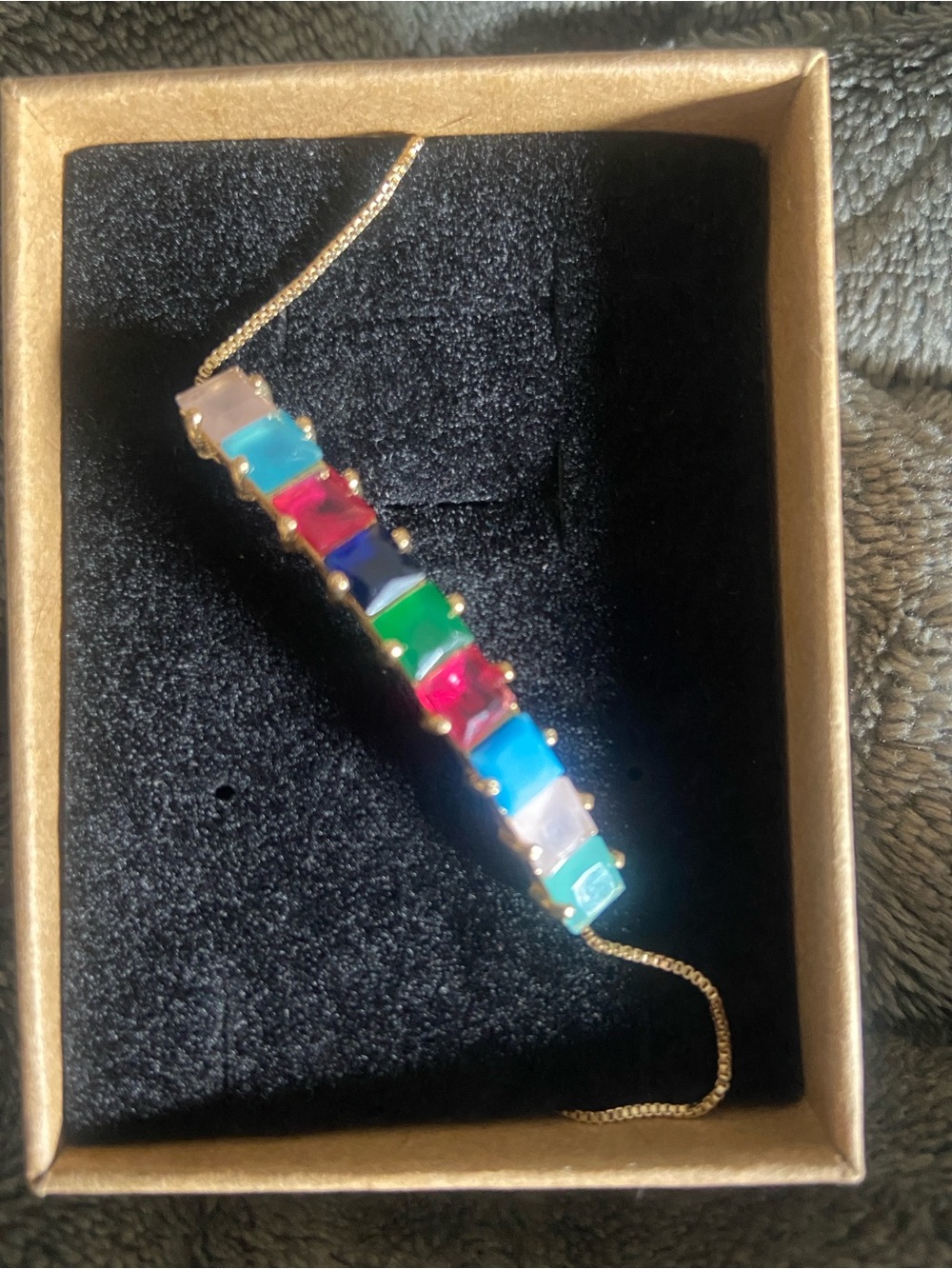 Gold/ Over Sterling Silver Multi-Color Stone Tennis Bracelet - Women's Jewelry